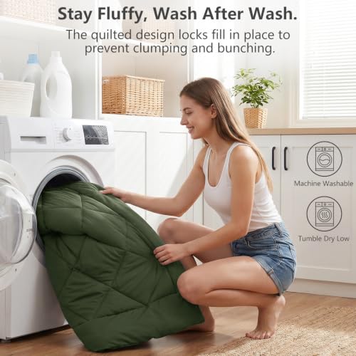 Queen Comforter Set Olive Green