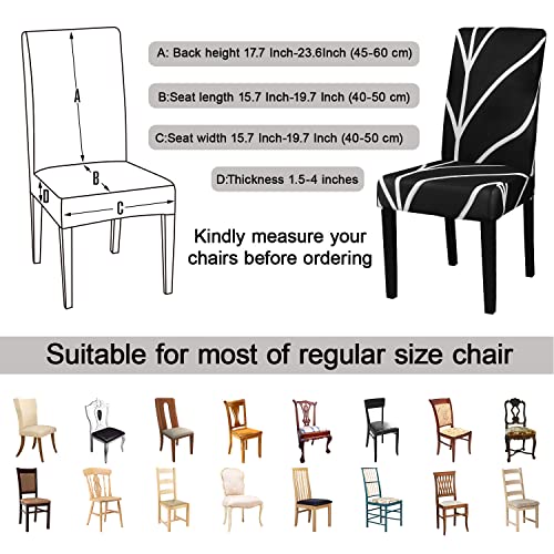 Black Chair Covers for Dining Room Set of 6