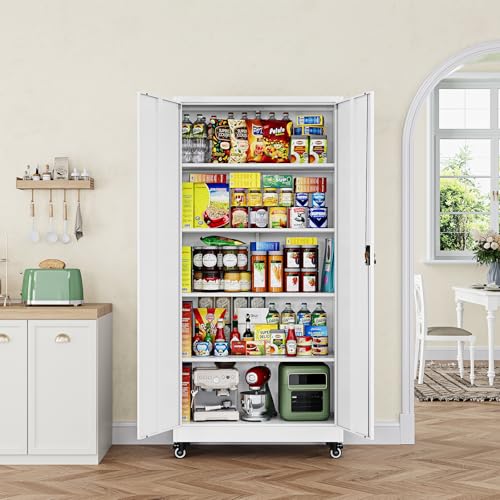 Metal Garage Storage Cabinets with Lock Door and Adjustable Shelves