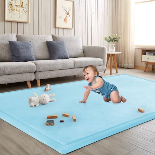 Baby Play Mat for Floor Nursery Muscle Mat Area Rug Playroom Rug 79x158" Elastic Foam 1.3" Thick Crawling Mat for Babies