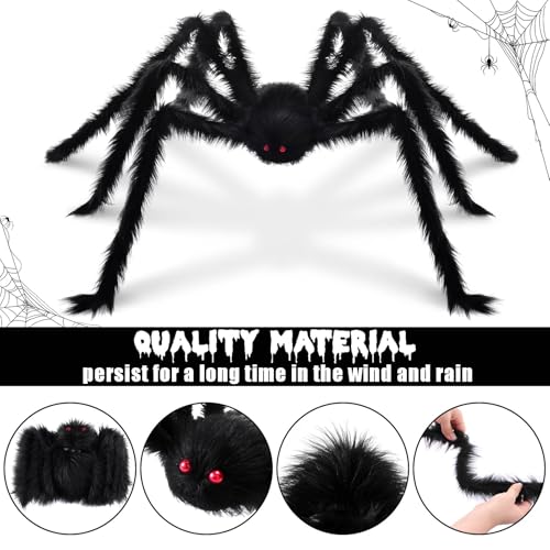 3 Pack Giant Spiders Halloween Decorations (10FT)