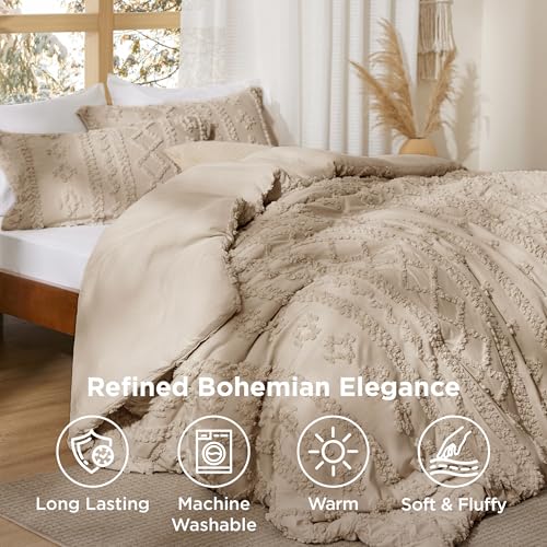 Tufted Boho Comforter Set California King Size