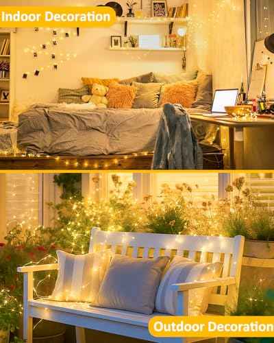 6 Pack 100 LED Fairy Lights Battery Operated with Remote