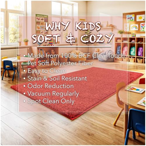 Soft & Colorful 4' Round Kids Classroom Area Rug