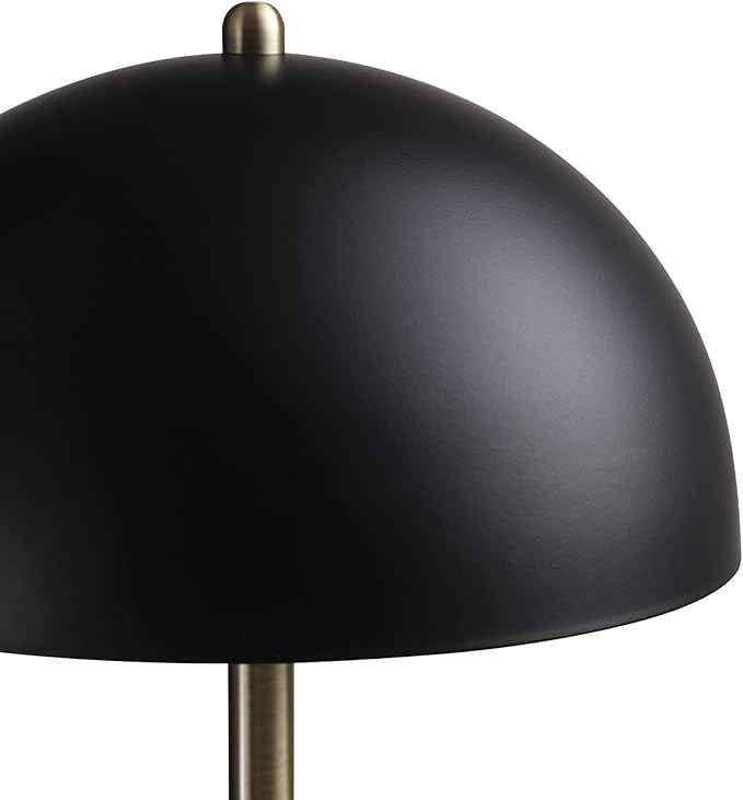 Globe Electric 52938 Luna 15" Desk Lamp, Matte Black, Matte Brass Accents, in-Line On/Off Rocker Switch