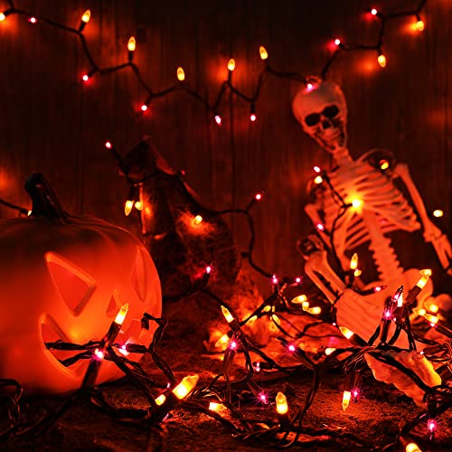 Purple Orange Incandescent Halloween Lights (100 Count)