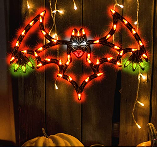 13.3" Lighted Bat Halloween Window Silhouette Decoration