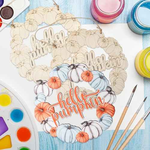Unfinished Fall Wreaths Wood Crafts to Paint Set of 3 (3 Count)