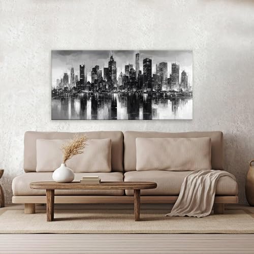 New York City Wall Art Brooklyn Bridge Wall Art Print Paintings Modern Cityscape Canvas Art Wall Decor Picture For Bedroom Apartment Office Home Decor Chicago Artwork 20 × 40 In