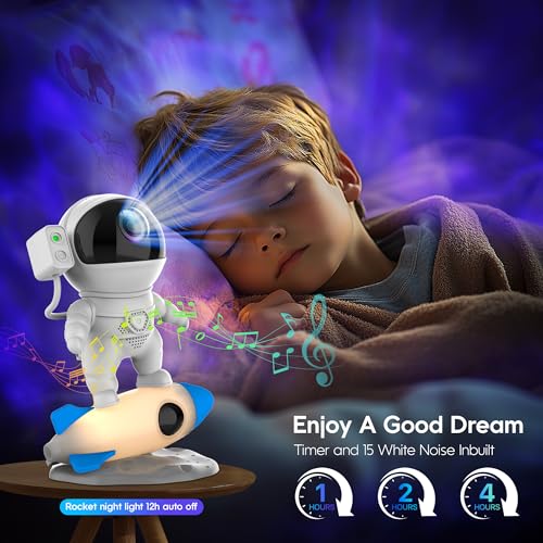 Astronaut Galaxy Projector Night Light with Rocket Lamp