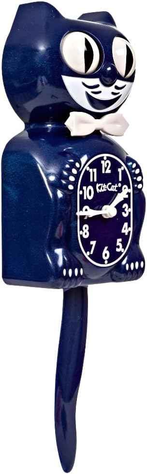 Kit-Cat Klock® Limited Edition Galaxy Blue - Iconic Retro Cat Clock with Moving Eyes and Tail, Battery Operated Wall Clock, Made in USA, Perfect for Home Decor, Mid Century Modern Clock, Unique Gift