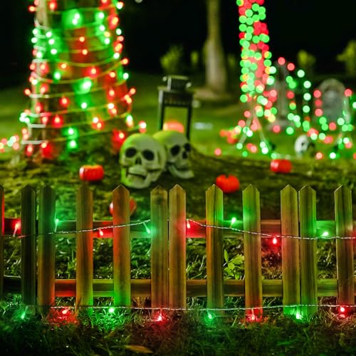 163ft Clear Wire 500 LED Red and Green Christmas Lights (163 Foot)