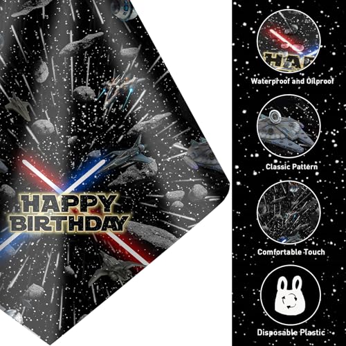 4Pcs Galaxy Movie Themed Birthday Decorations Tablecloths (4 Count)