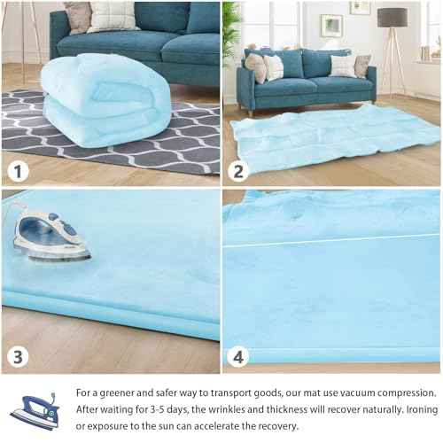 Baby Play Mat for Floor Nursery Muscle Mat Area Playroom Rug 39"x59" Elastic Foam 1.3" Thick Crawling Mat for Babies
