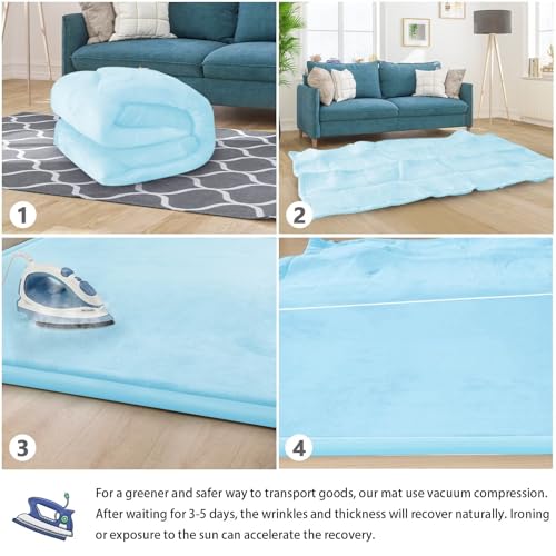 Baby Play Mat for Floor Nursery Muscle Mat Area Rug Playroom Rug 79x110" Elastic Foam 1.3" Thick Crawling Mat for Babies