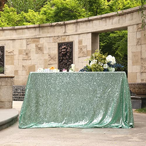 Sequin Tablecloth 60x120 Inch Green for Wedding Party