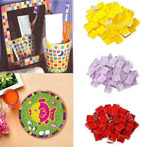 BestTeam Craft Material Mosaic Tile, Micro Glass Tiny Mini Mosaic Tile DIY Hobbies Children Handmade Crystal Free Stone Craft Material Creativity 300g (Black)