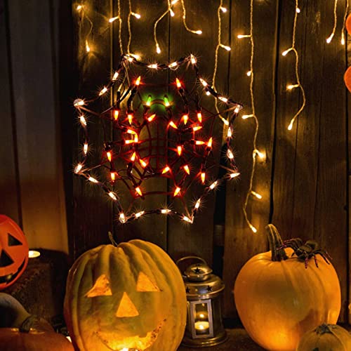 12.8" Lighted Cobweb Halloween Window Silhouette Decoration