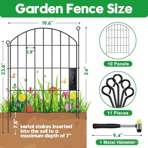 Decorative Garden Fence with gate 24in