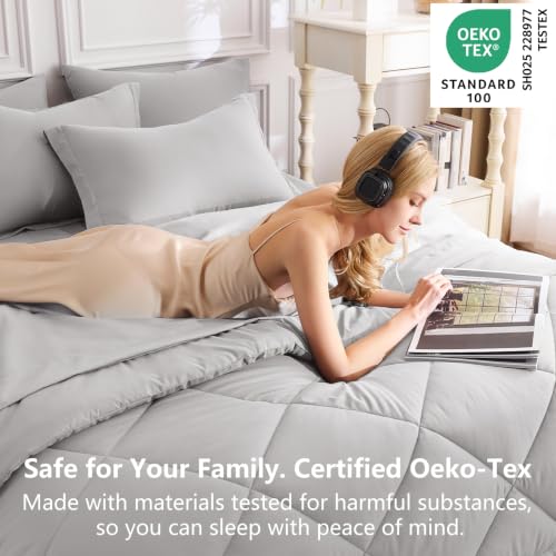 King Size Comforter Set French Grey