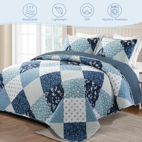 Reversible Boho Quilts Twin Size Blue