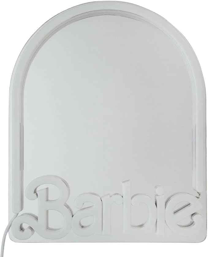 Paladone Barbie LED Neon Light Up Wall Mirror, Officially Licensed Mattel Home & Bedroom Décor for Girls, Teenagers, Women, Pink USB Powered Lamp