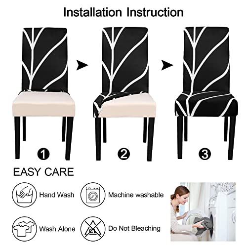Black Chair Covers for Dining Room Set of 6