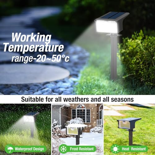 8 Pack 62 LED Solar Spot Lights Outdoor Motion Sensor with 3 Modes (8 Count)