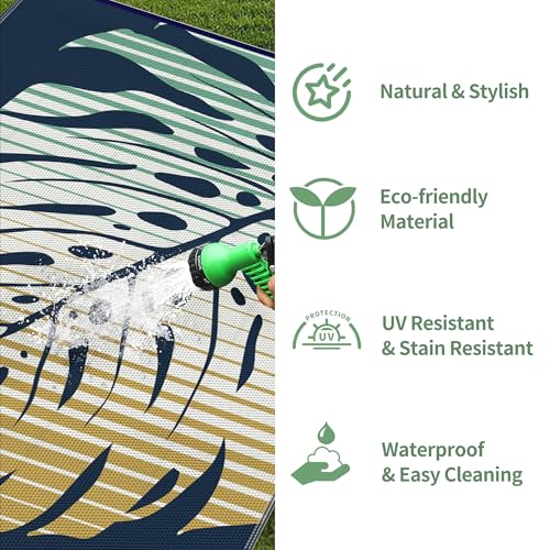 Outdoor Rug Waterproof Plastic Rugs for Patio (57.6 Sq Ft)