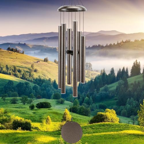 Wind-Chimes-Outdoor-Large-Decor, Deep Tone Soothing Melodic Tones Windchimes, Wind Chimes for Outside, Memorial Wind Chime Best Gift for Mom Women Grandma Neighbors（40" Brown）