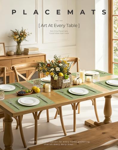 Bean Green Woven Placemats Set of 24 (24 Count)