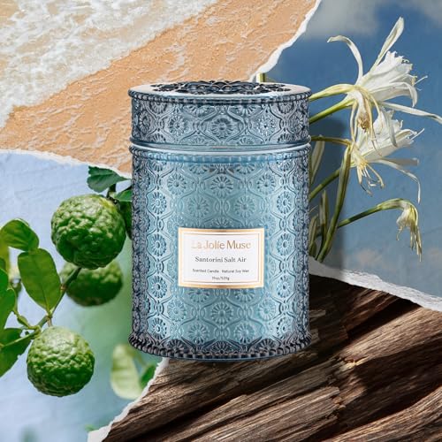 Santorini Salt Air Scented Candles for Home (19.4 Ounce)