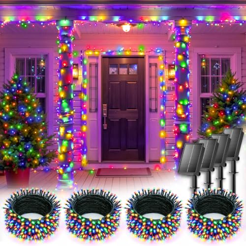 4 Pack Solar Christmas String Lights Outdoor (288 Foot)