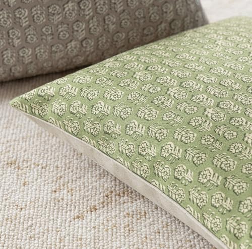 Decorative Floral Print Throw Pillow Covers 20×20 Lime Green (2 Count)