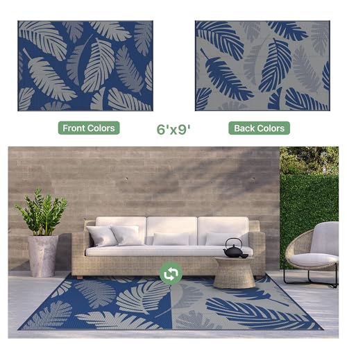 Outdoor Rug Waterproof Plastic Rugs for Patio (54 Sq Ft)