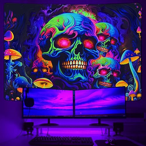 Skull Blacklight Wall Art