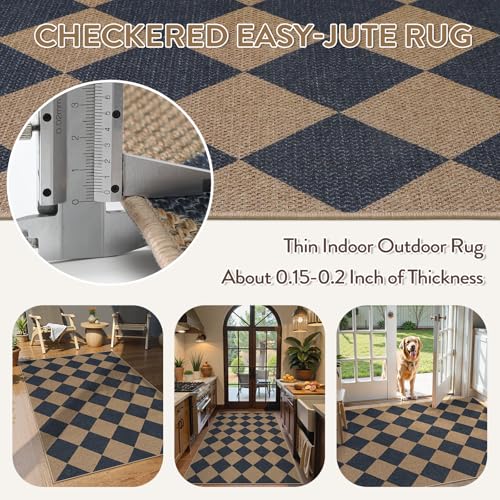 Checkered Easy Jute 3x5 Outdoor Rug