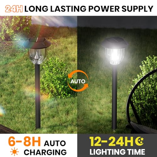 Bright 12 Pack Solar Lights Outdoor IP65 Waterproof (12 Count)