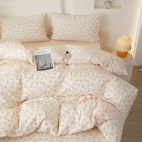 Full Size Comforter Set Chic Botanical Floral Strawberry Bedding Set