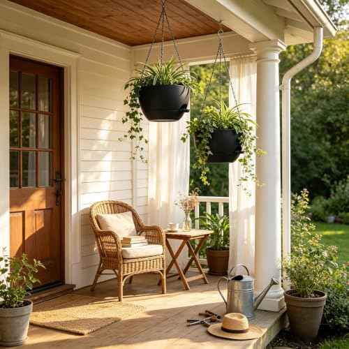 12" Self Watering Hanging Planters with Chains (2 Count)