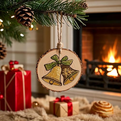 20PCS Pre Drilled Wood Slices with Holes (20 Count)