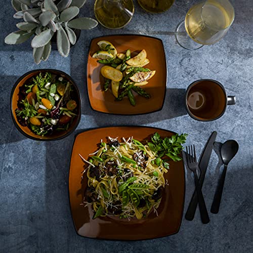 Soho Lounge Square Reactive Glaze Stoneware Dinnerware Set