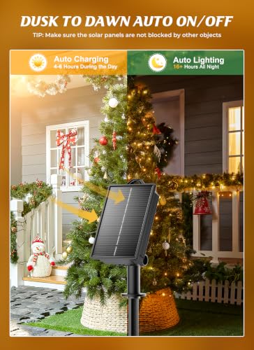 2 Pack Solar Christmas String Lights Outdoor (144 Foot)
