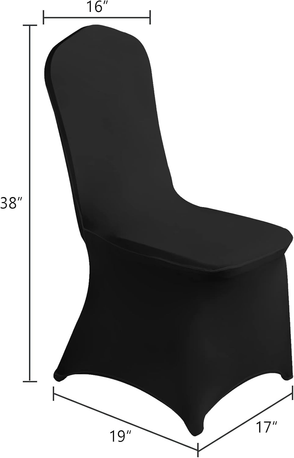 SUPERO Waterproof Polyester Spandex Chair Cover (100PCS, Black) - Stretch Dining Chair Covers, Protector for Party, Banquet, Wedding Event, Hotel, Indoor/Outdoor Use