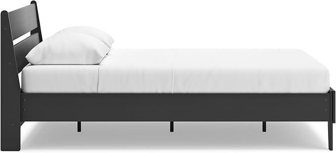 Signature Design by Ashley Socalle Casual Queen Panel Platform Bed, Foundation or Box Spring Not Needed, Black