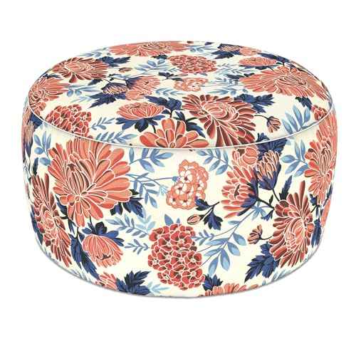 Indoor Outdoor Large Inflatable Ottoman Pouf D31 x H14 Inch