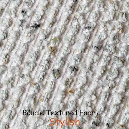 Striped Throw Pillow Covers 24x24 Set of 2 Cream Grey Textured Boucle Chic Morden Boho Accent Farmhouse Square Decorative Couch Pillow Covers for Home Decor Bed Sofa Living Room (2 Count)