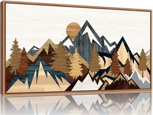 Vintage Mountain Framed Canvas Wall Art