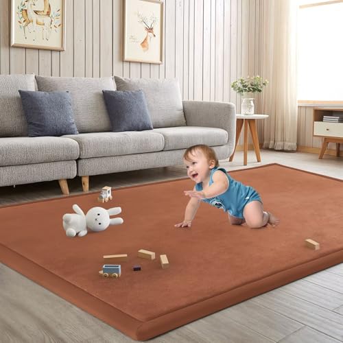 Baby Play Mat for Floor Nursery Muscle Area Rug Playroom Rug 59"x71" Elastic Foam 1.3" Thick Crawling Mat for Babies