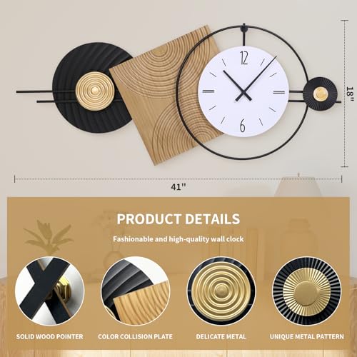 37.7X21Inch Large Modern Wall Clock